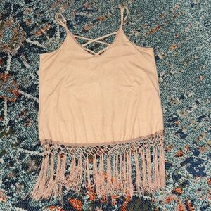 Wrangler Cream Fringe Camisole Top